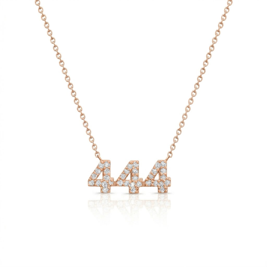 Diamond 444 Angel Number Necklace