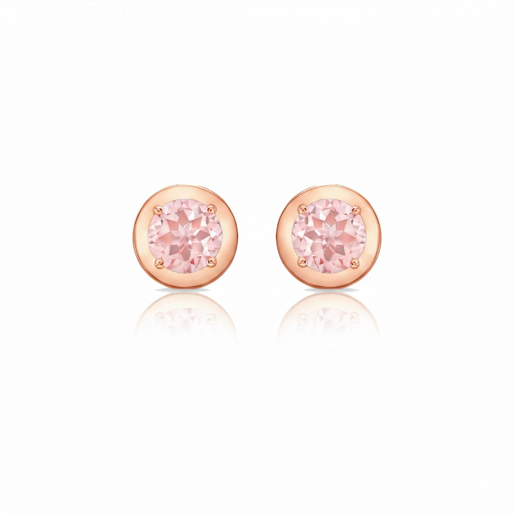 Morganite Orb Studs