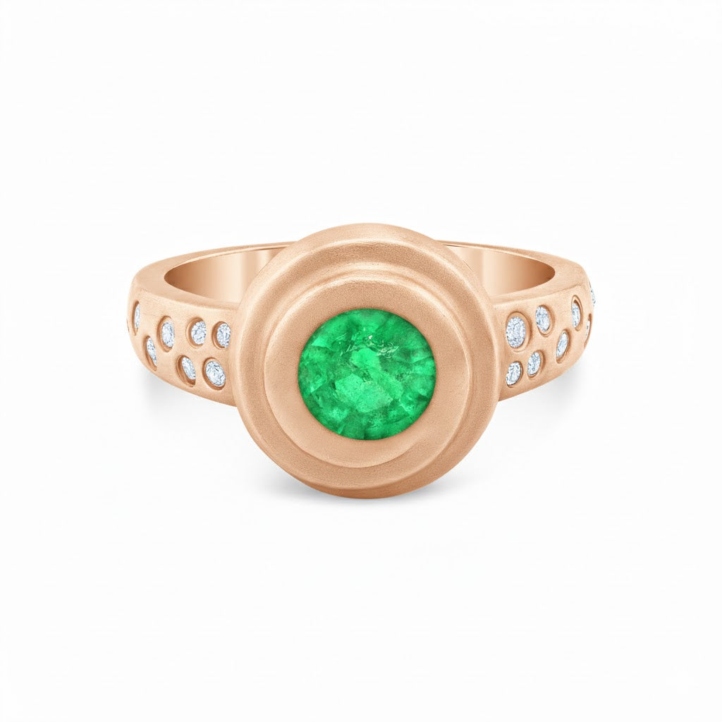 Emerald Swirl Ring