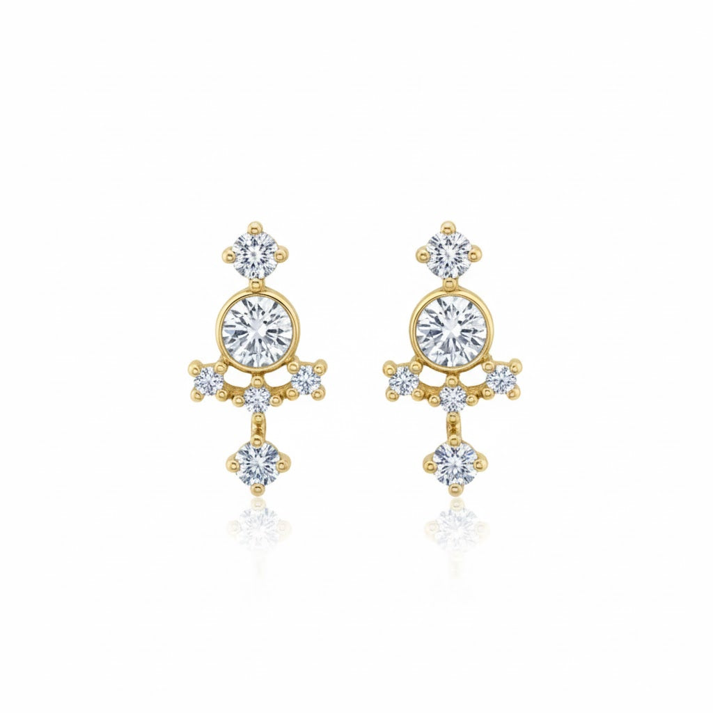 Echo Studs w/ Diamonds