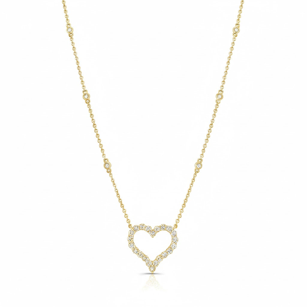 Open Diamond Heart Necklace