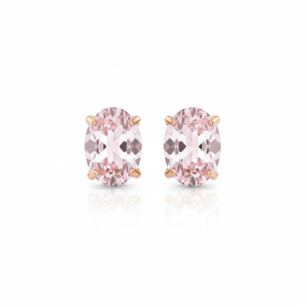 Rue Morganite Studs