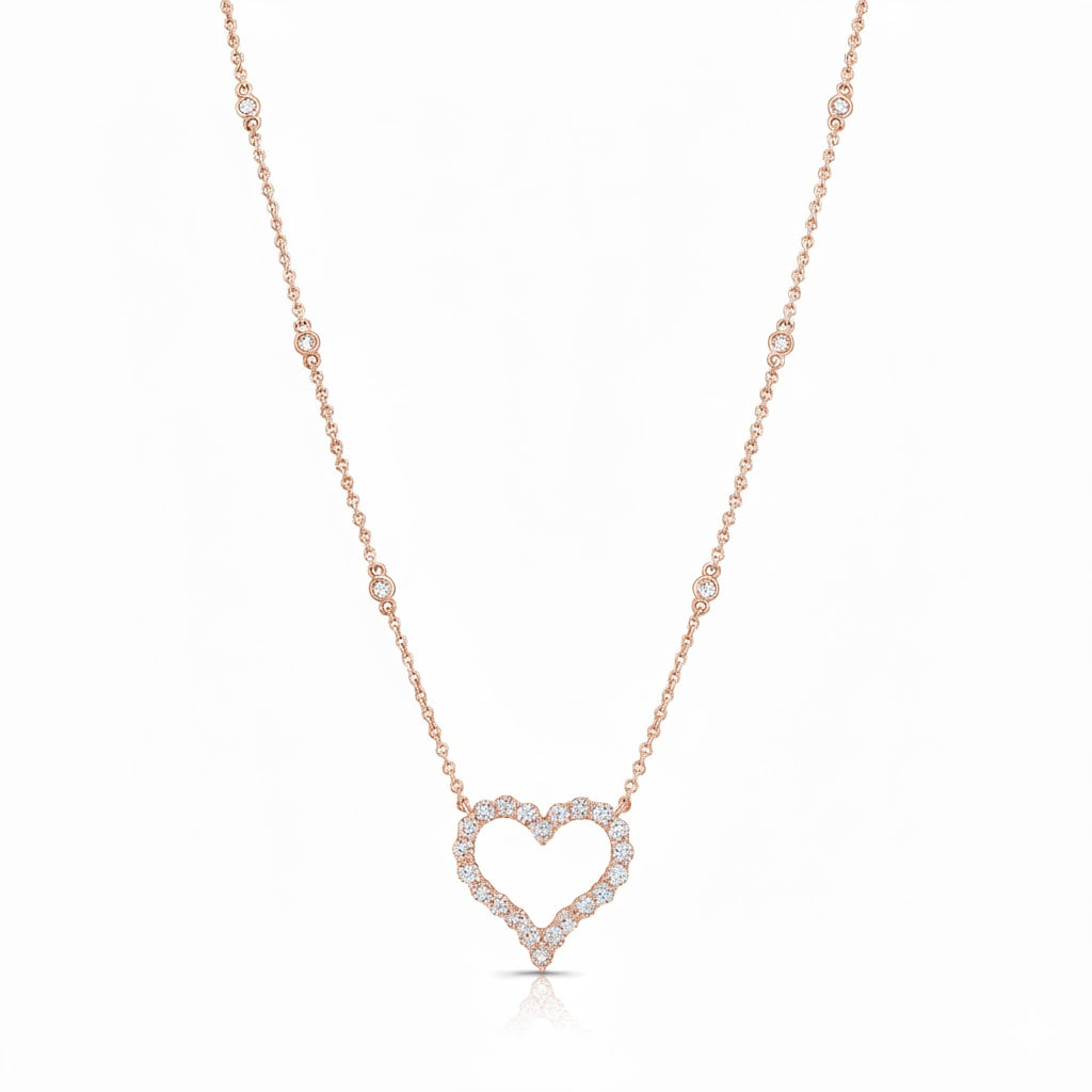 Open Diamond Heart Necklace