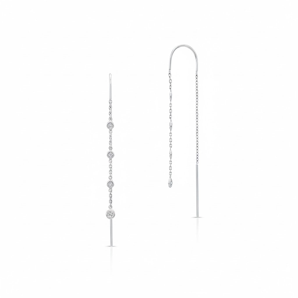 Diamond Orbit Threader Earrings