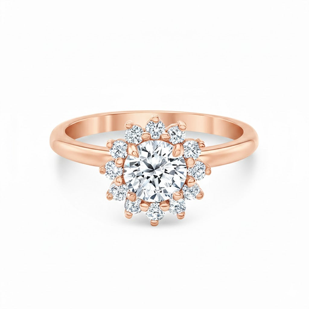 Floral Halo Engagement Ring