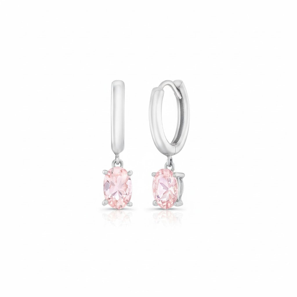 Rue Morganite Drop Hoops