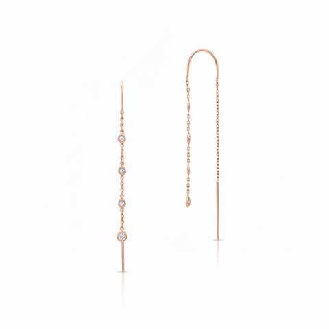 Diamond Orbit Threader Earrings