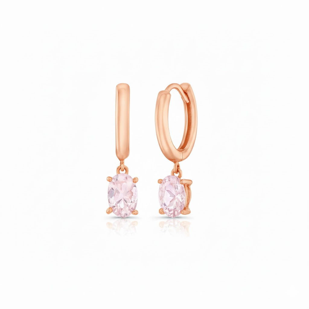 Rue Morganite Drop Hoops