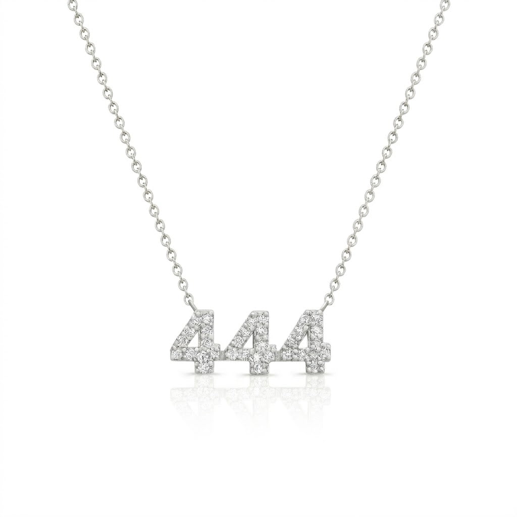 Diamond 444 Angel Number Necklace