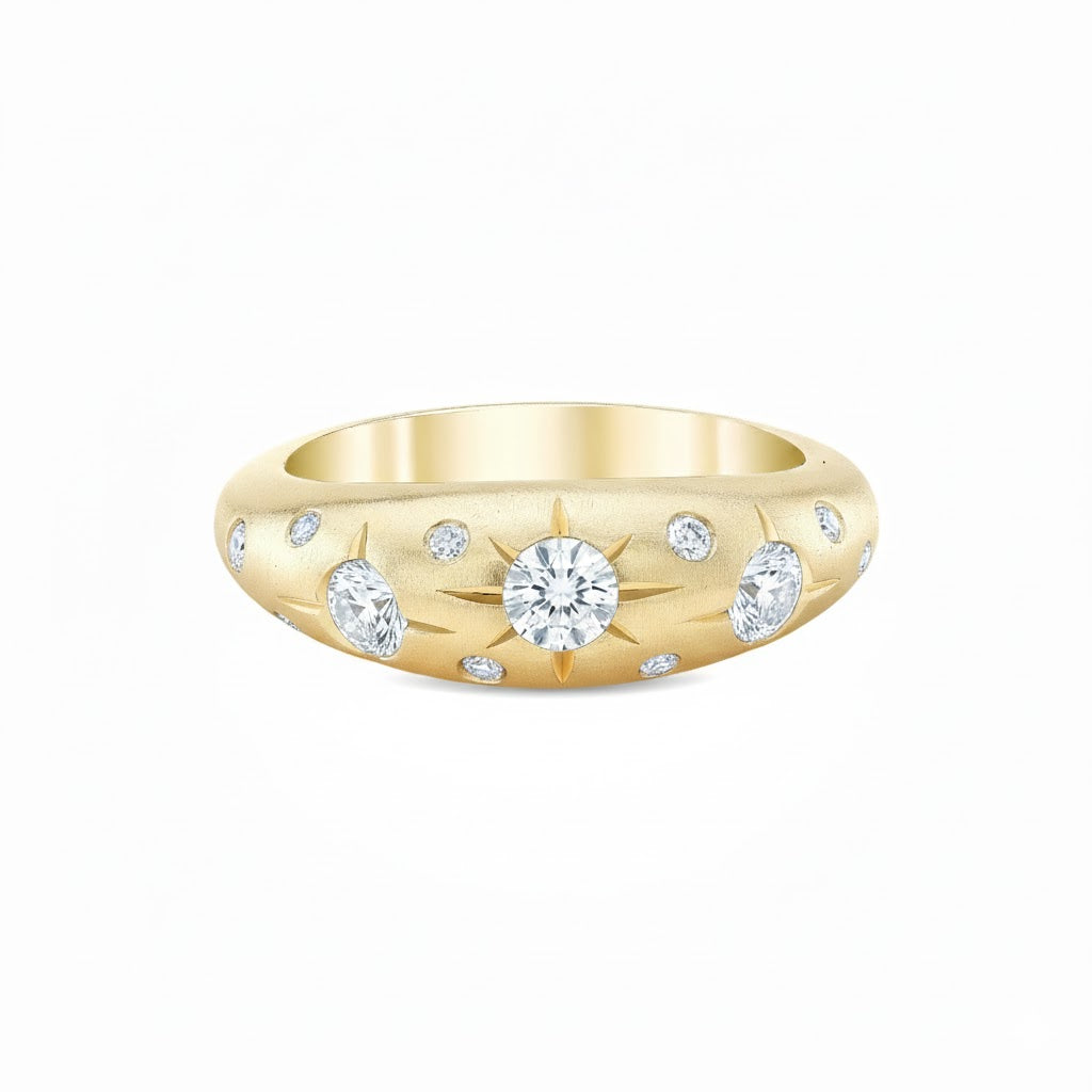 Stardust Ring with Diamonds