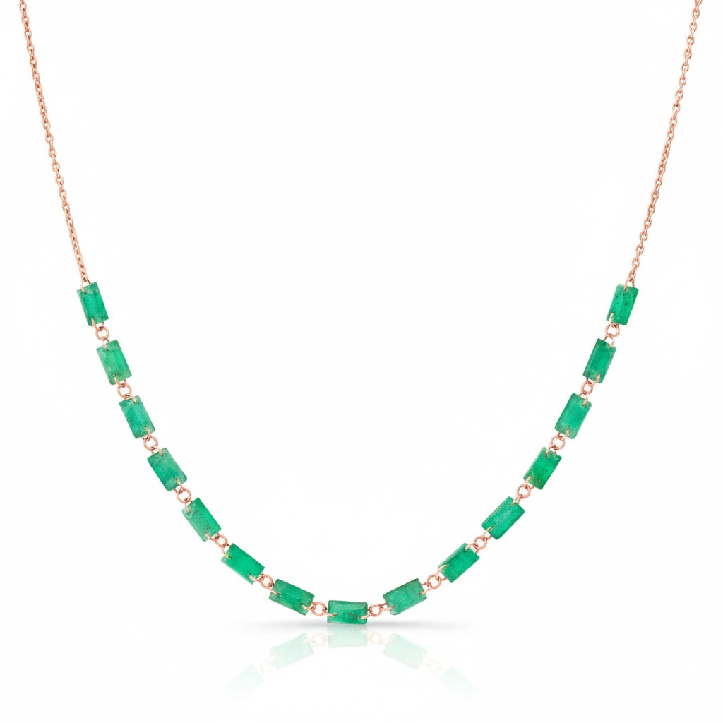 Floating Emerald Necklace