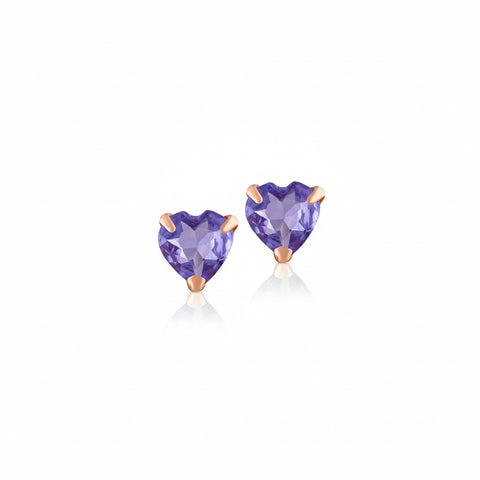 Tanzanite Heart Studs
