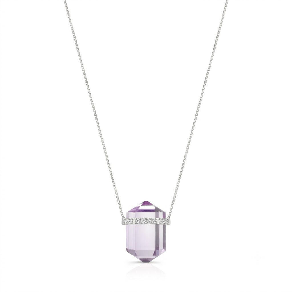 Serenity Light Amethyst Crystal Necklace