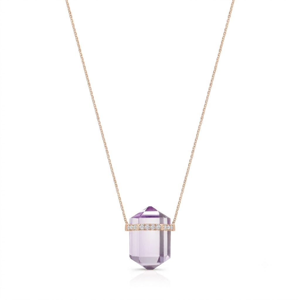 Serenity Light Amethyst Crystal Necklace