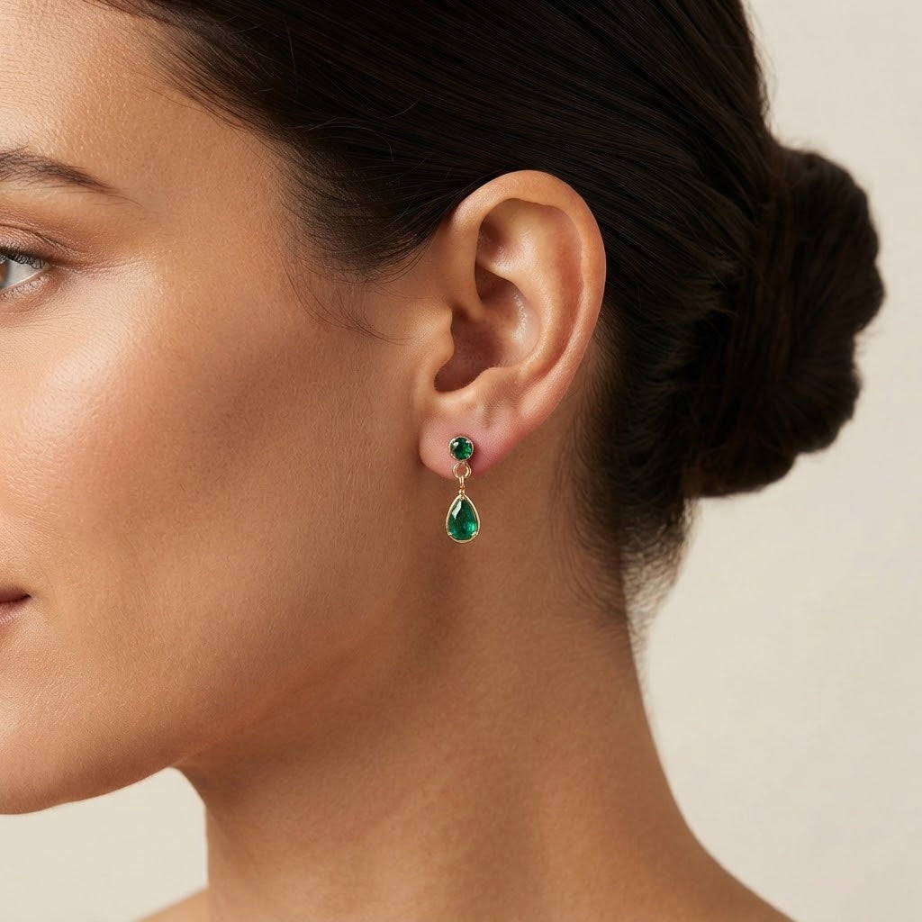 Aurora Drop Earrings - Emerald