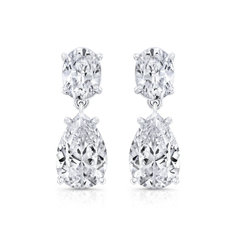 Zari Oval + Pear Diamond Drop Earrings Earrings Carter Eve Jewelry 