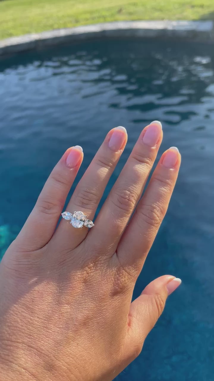 Amari Three-Stone Engagement Ring