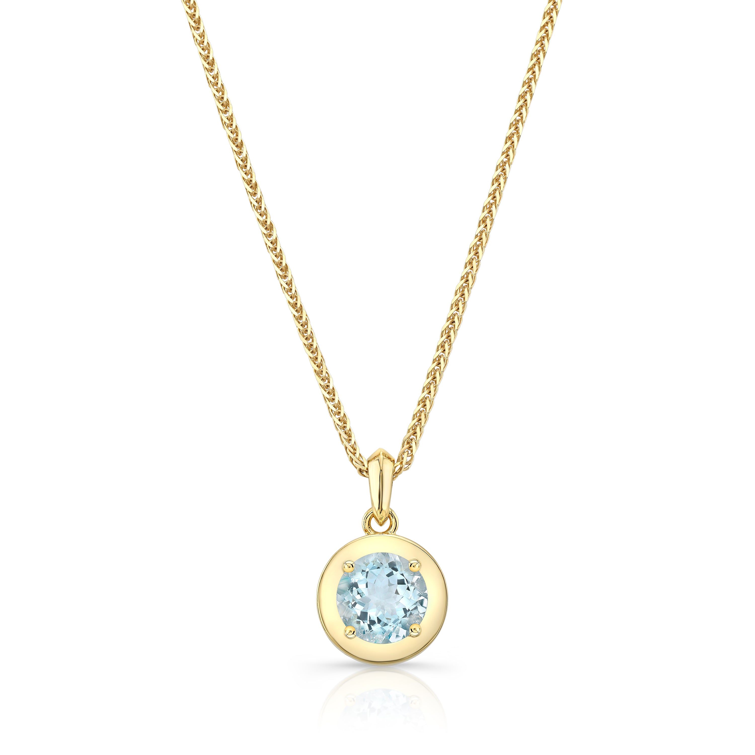aquamarine necklace in 14k solid gold