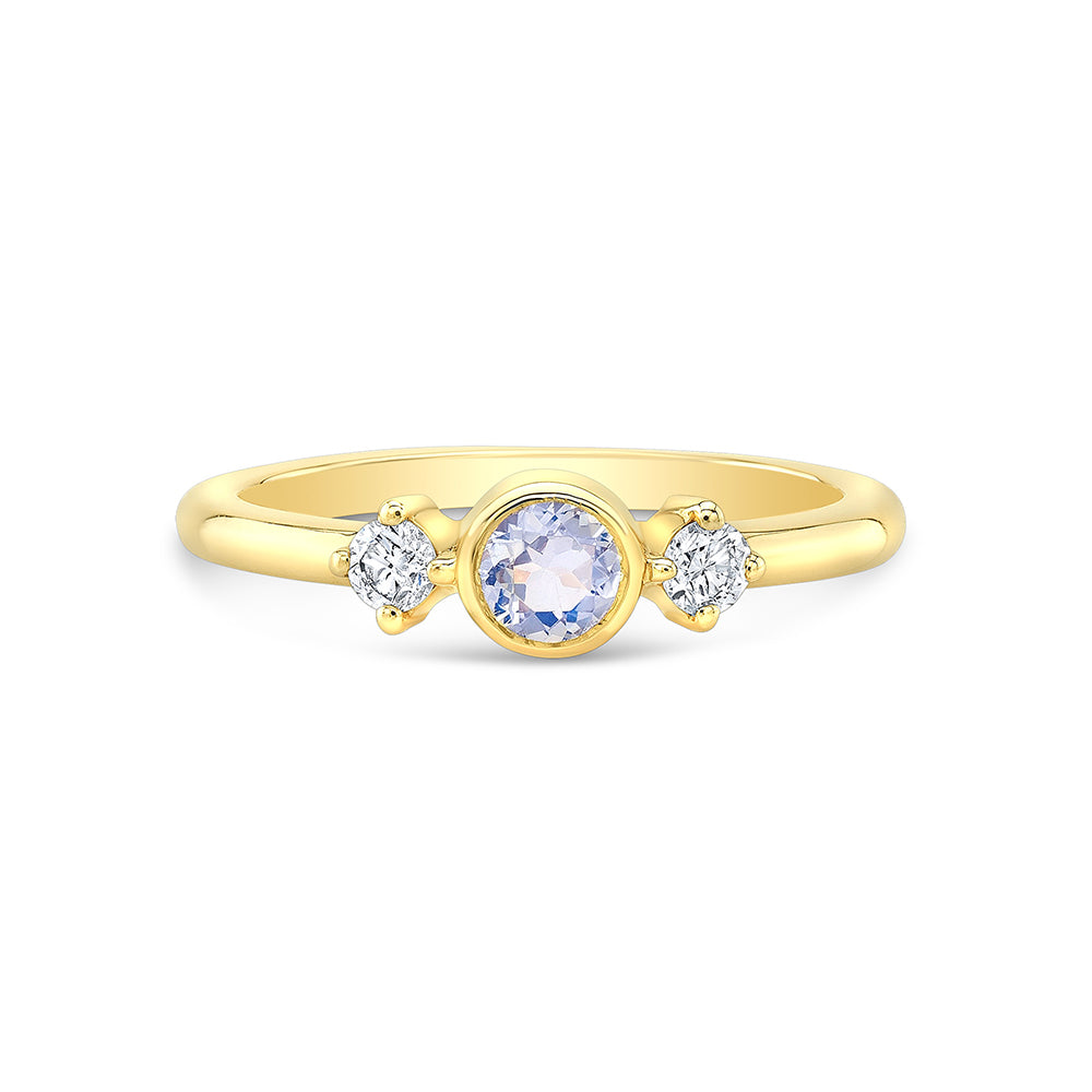 Merina Ring with Moonstone and Diamonds