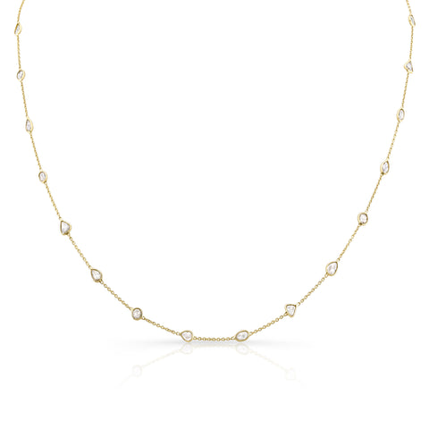 14ky gold and rose cut diamond necklace 