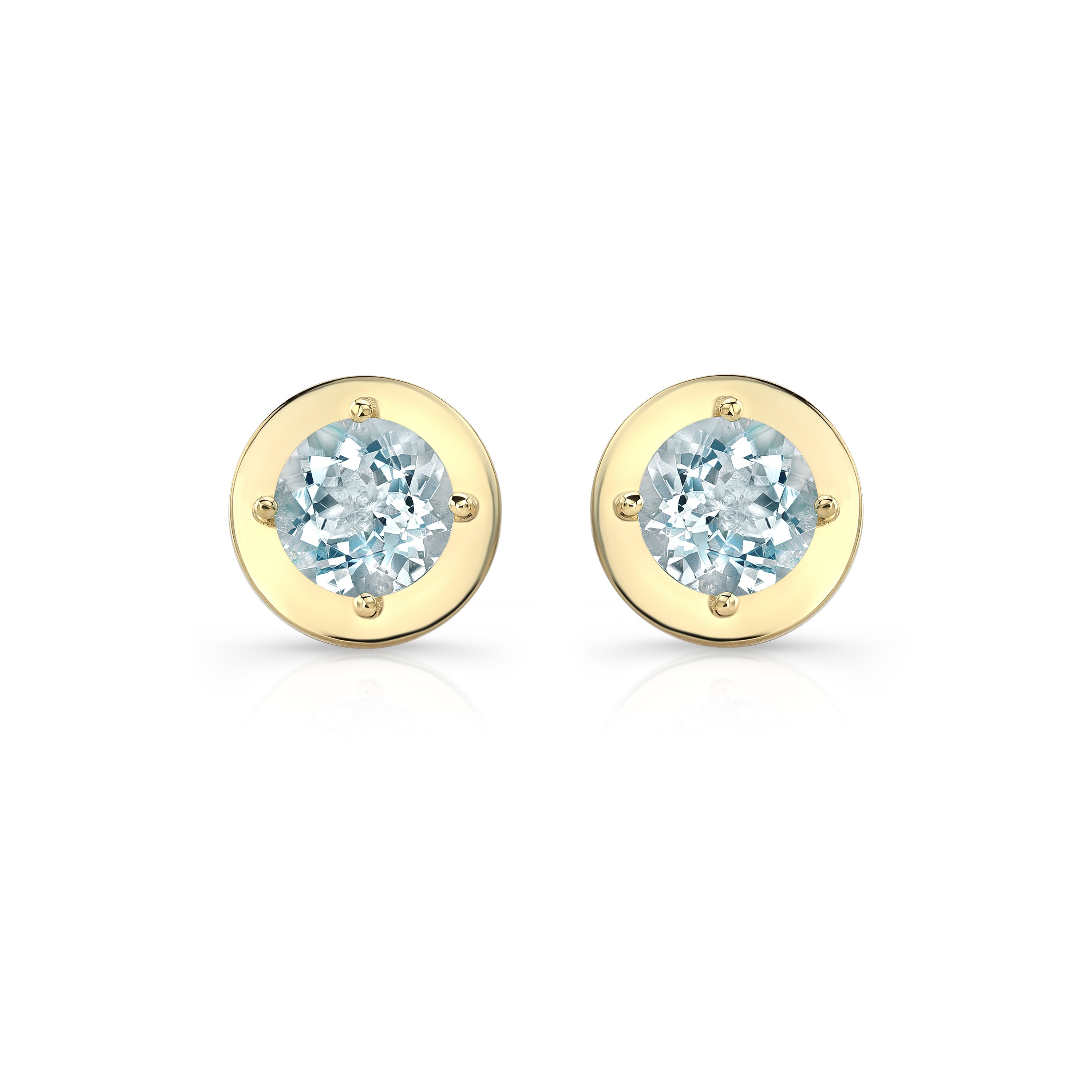 aquamarine stud earrings in 14k solid gold