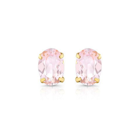 14ky gold oval morganite stud earrings