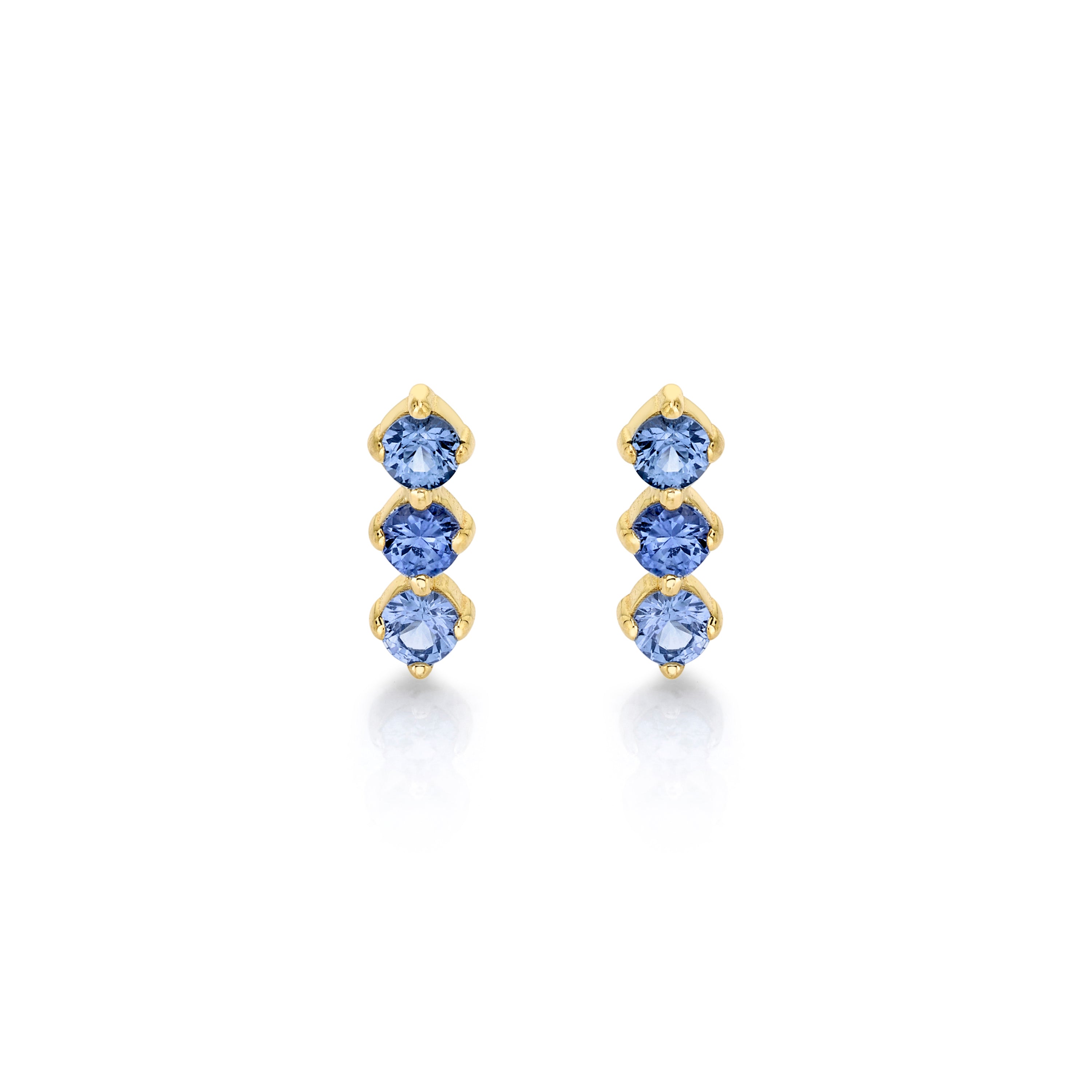 14ky gold blue sapphire stud earrings. Shop now for a touch of luxury.