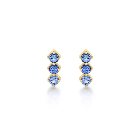 14ky gold blue sapphire stud earrings. Shop now for a touch of luxury.