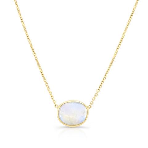 rainbow moonstone pendant necklace in 14ky gold